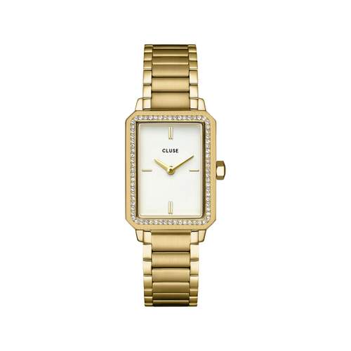 Montre CLUSE FESTIVE 25 Femme cadran blanc bracelet acier inoxydable doré