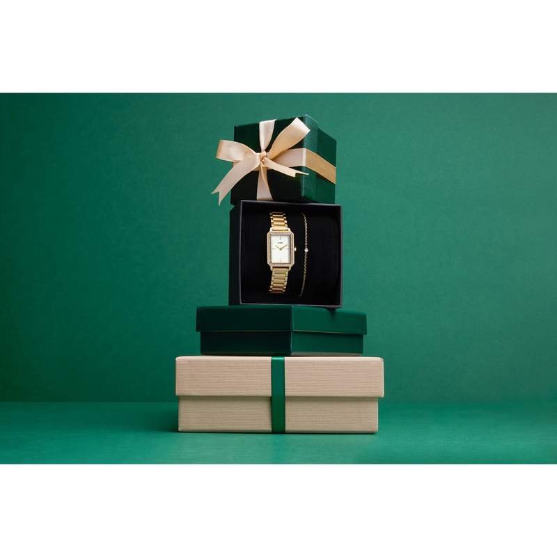 Montre CLUSE FESTIVE 25 Femme cadran blanc bracelet acier inoxydable doré - vue D3