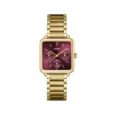 Montre CLUSE FESTIVE 25 Femme cadran rouge bracelet acier inoxydable doré - vue 1