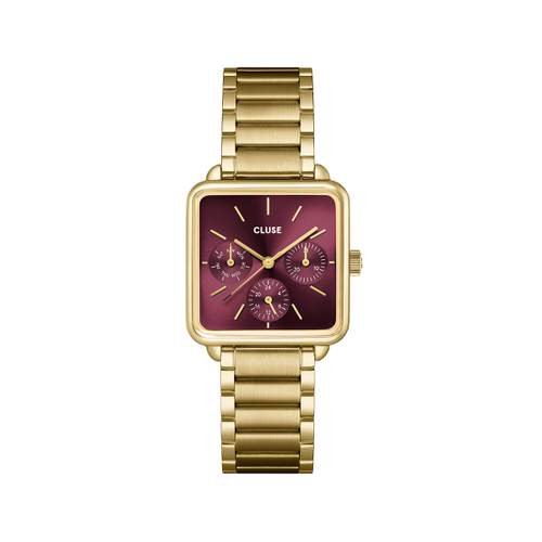 Montre CLUSE FESTIVE 25 Femme cadran rouge bracelet acier inoxydable doré