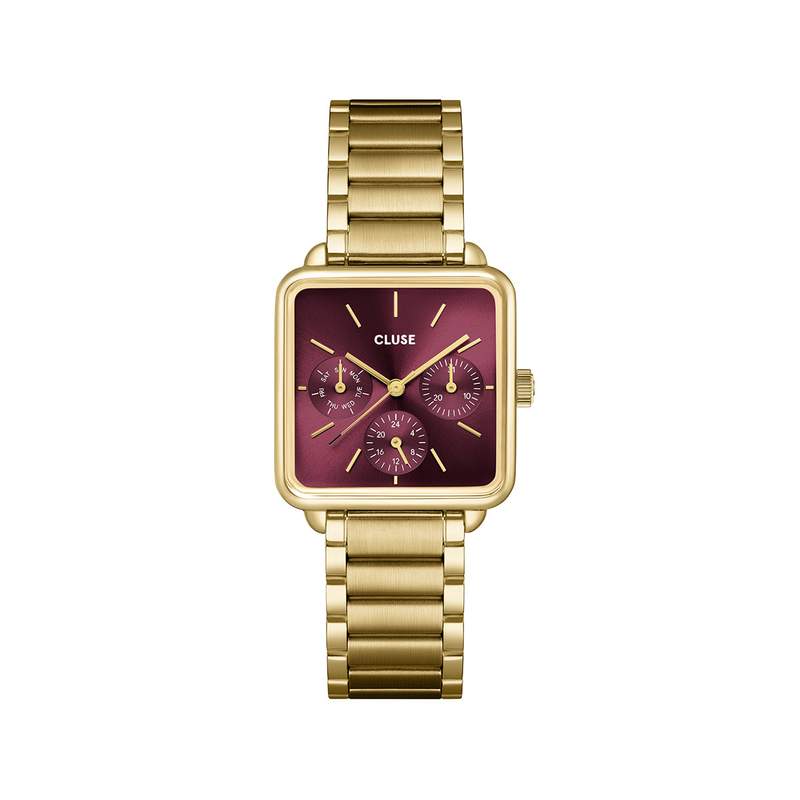 Montre CLUSE FESTIVE 25 Femme cadran rouge bracelet acier inoxydable doré - vue 1