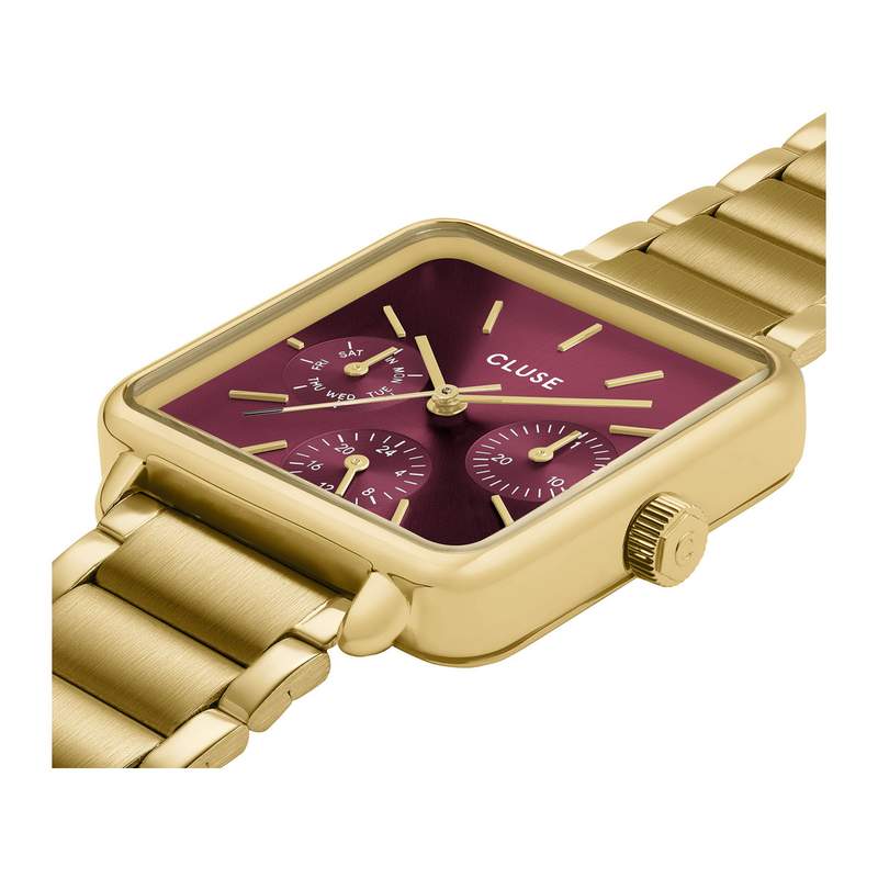 Montre CLUSE FESTIVE 25 Femme cadran rouge bracelet acier inoxydable doré - vue 2