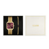 Montre CLUSE FESTIVE 25 Femme cadran rouge bracelet acier inoxydable doré - vue VD1