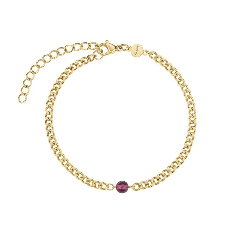 Montre CLUSE FESTIVE 25 Femme cadran rouge bracelet acier inoxydable doré - vue D2