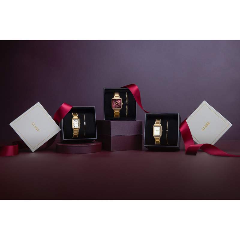 Montre CLUSE FESTIVE 25 Femme cadran blanc bracelet acier inoxydable doré - vue D3