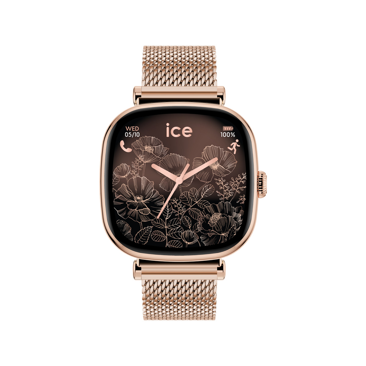 Montre ICE WATCH ICE SMART 2.0 Femme connecté, cadran doré rose bracelet acier inoxydable doré rose