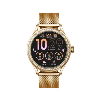 ICE WATCH ICE SMART 2.0 Women's Connected Watch, gold dial gold stainless steel bracelet