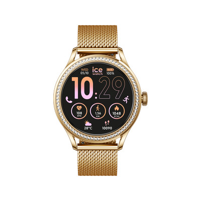 Montre ICE WATCH ICE SMART 2.0 Femme connecté, cadran doré bracelet acier inoxydable doré
