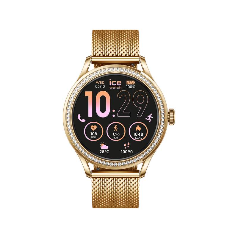 Montre ICE WATCH ICE SMART 2.0 Femme connecté, cadran doré bracelet acier inoxydable doré - vue 1