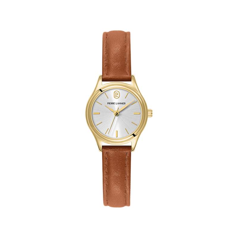 PIERRE LANNIER-horloge voor dames met bruine leren band - afbeelding 1