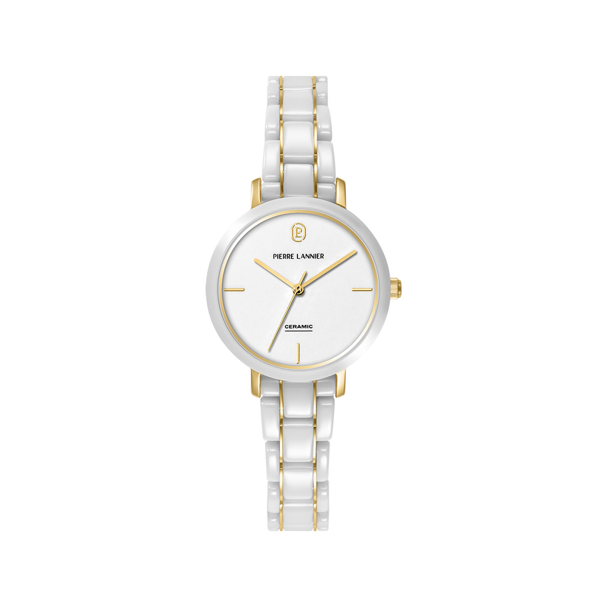 Montre PIERRE LANNIER chouquette femme bracelet acier inoxydable blanc