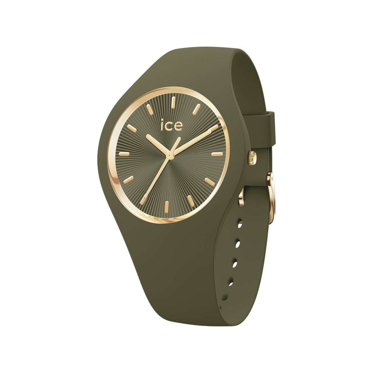 Montre ICE WATCH ice champagne femme bracelet silicone vert olive