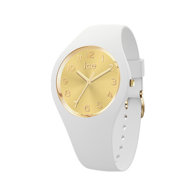 ICE WATCH champagne dameshorloge met witte siliconen band