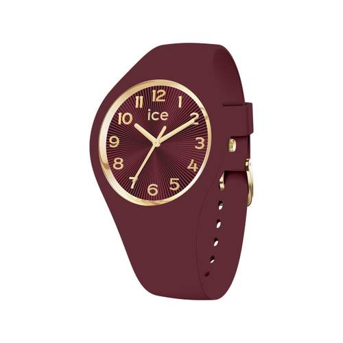 Montre ICE WATCH ice champagne femme bracelet silicone rouge foncé
