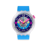Montre SWATCH neon mixte bracelet silicone bleu