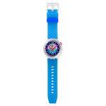 Montre SWATCH neon mixte bracelet silicone bleu - vue D1