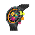 Montre SWATCH neon mixte bracelet silicone noir - vue 2