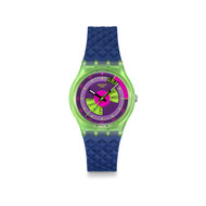 Montre SWATCH neon mixte bracelet silicone bleu