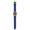 Montre SWATCH neon mixte bracelet silicone bleu - vue VD1