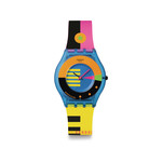 Montre SWATCH neon mixte bracelet silicone jaune - vue 1