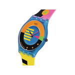 Montre SWATCH neon mixte bracelet silicone jaune - vue D1