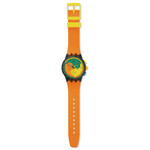 Montre SWATCH neon mixte bracelet silicone orange - vue D1