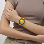 Montre SWATCH neon mixte bracelet silicone orange - vue porté 1
