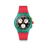 Montre SWATCH neon mixte bracelet silicone rouge - vue V1