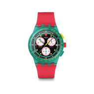 Montre SWATCH neon mixte bracelet silicone rouge