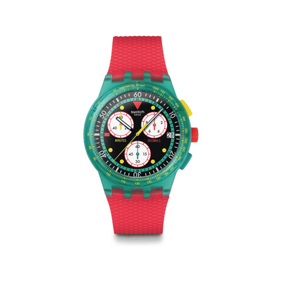 Montre SWATCH neon mixte bracelet silicone rouge