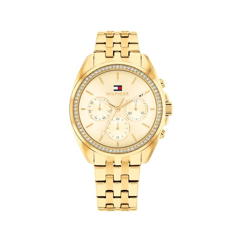 Montre TOMMY HILFIGER mellie femme bracelet acier inoxydable doré jaune - vue 1