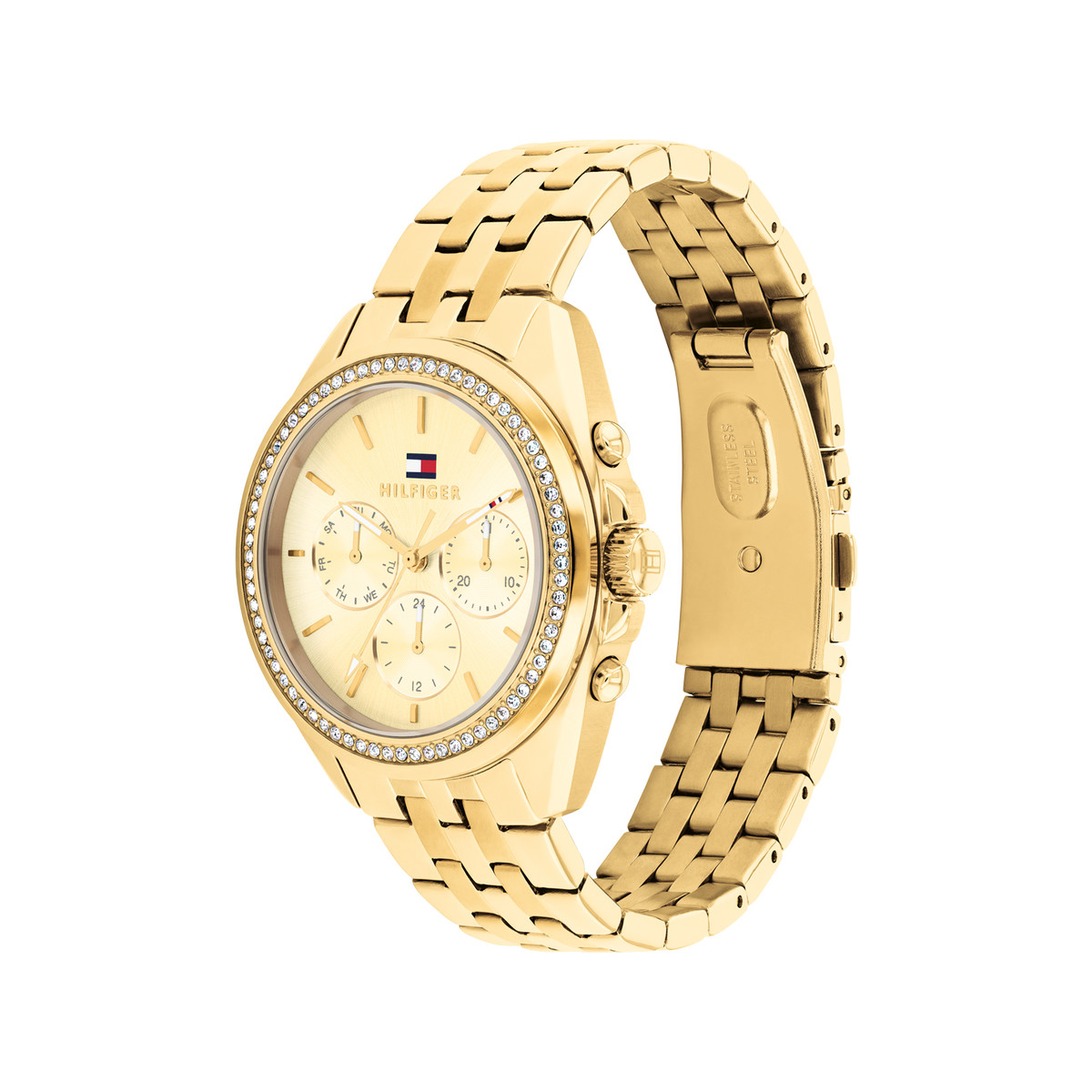 Montre TOMMY HILFIGER mellie femme bracelet acier inoxydable doré jaune - vue 2