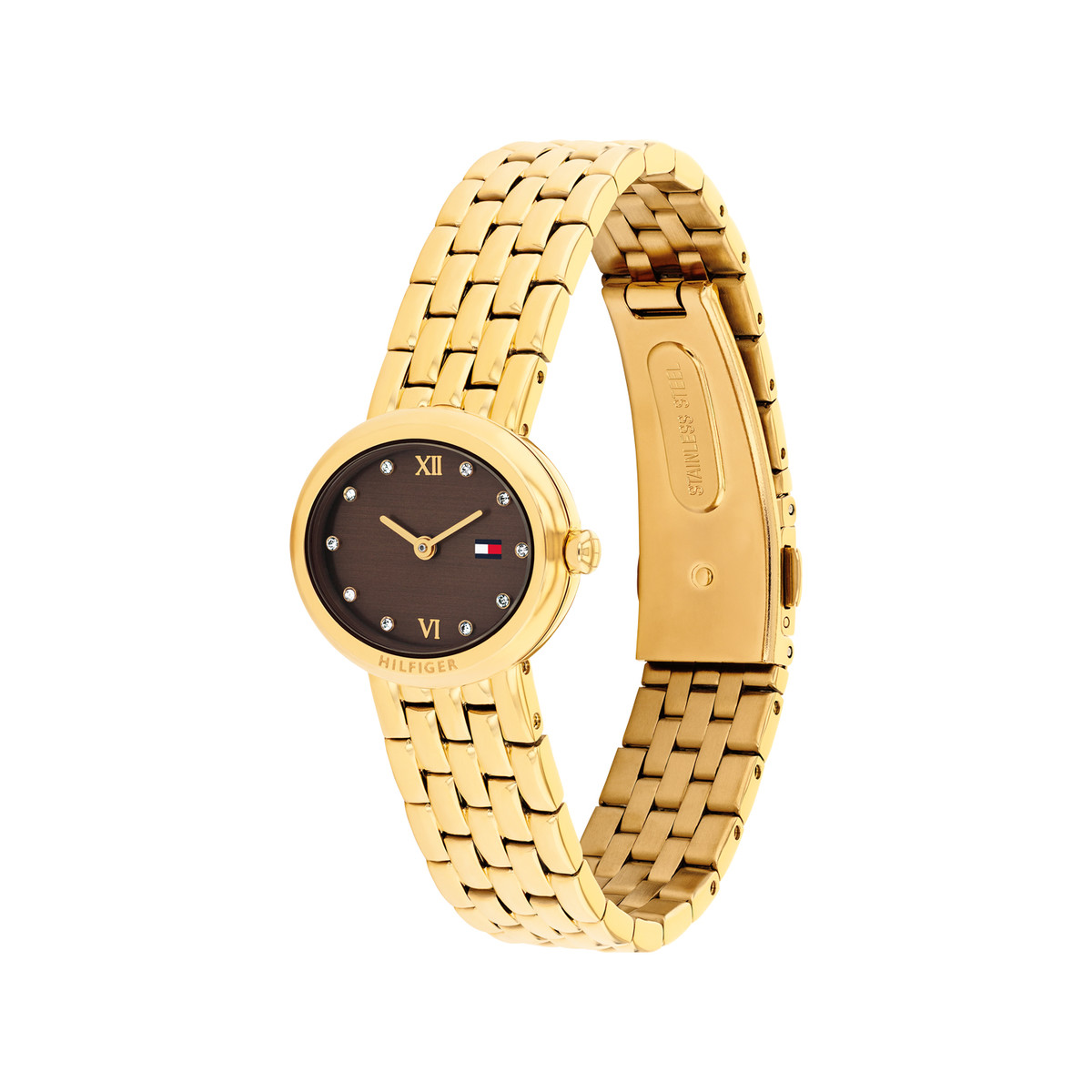 TOMMY HILFIGER women's watch with yellow gold stainless steel bracelet - view 2