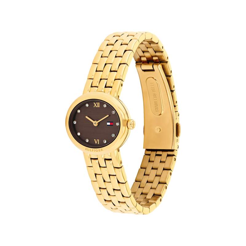 Montre TOMMY HILFIGER moira femme bracelet acier inoxydable doré jaune - vue 2