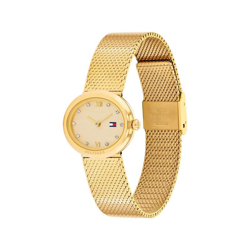 Montre TOMMY HILFIGER moira femme bracelet acier inoxydable doré jaune - vue 2