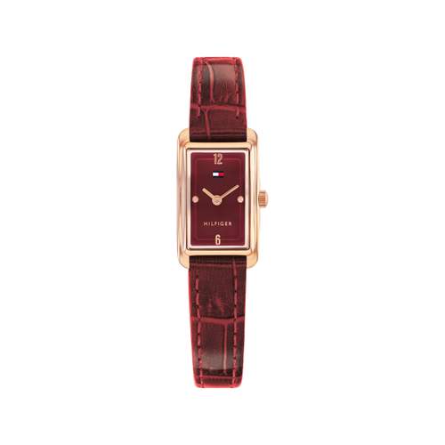 Montre TOMMY HILFIGER madison femme bracelet cuir rouge