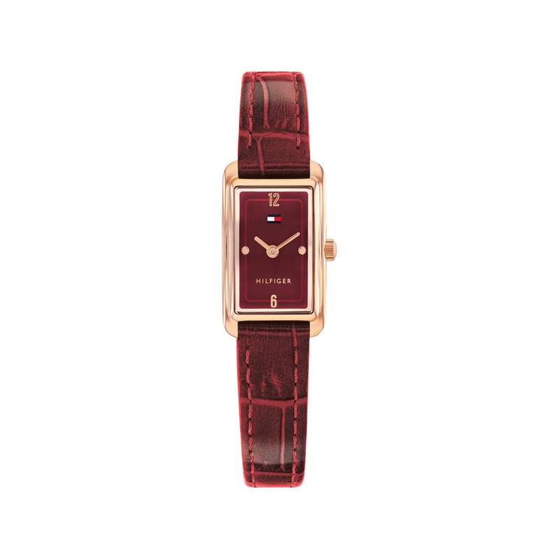 Montre TOMMY HILFIGER madison femme bracelet cuir rouge - vue 1