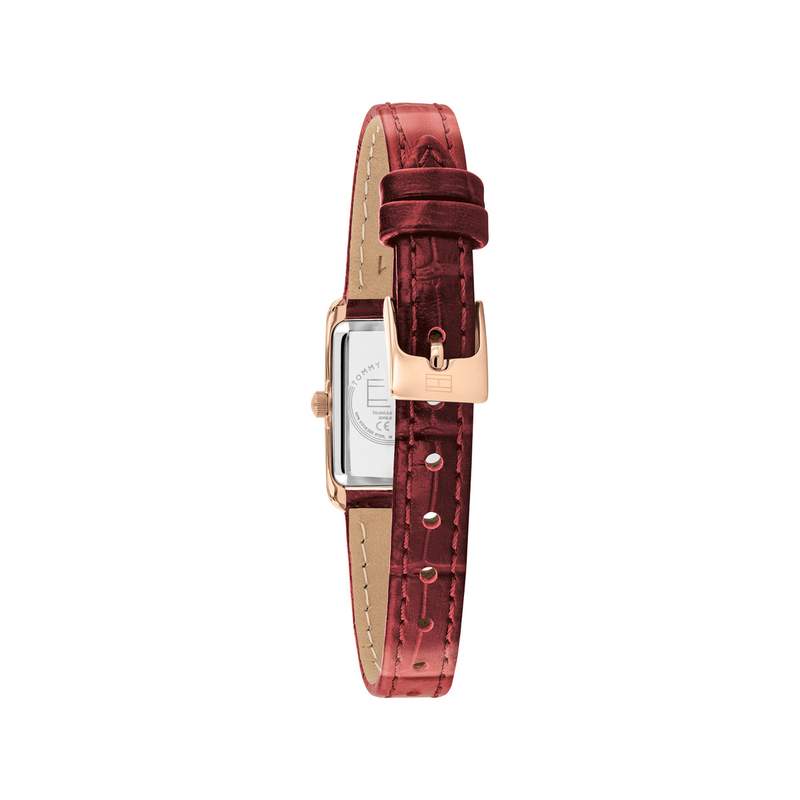 Montre TOMMY HILFIGER madison femme bracelet cuir rouge - vue 3