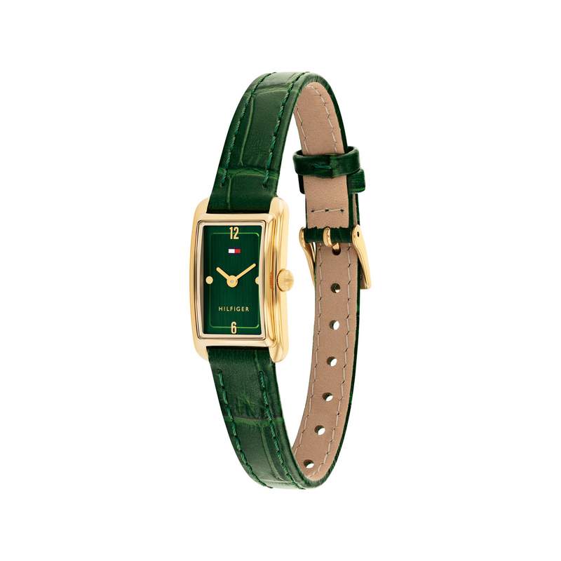 Montre TOMMY HILFIGER madison femme bracelet cuir vert - vue 2