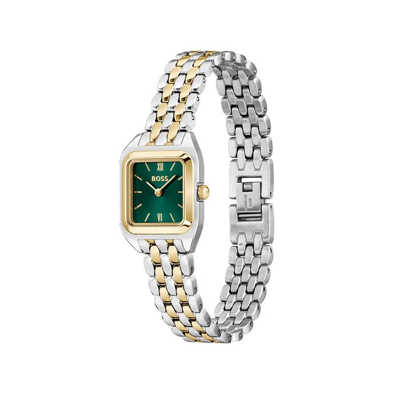 Montre BOSS modern classic femme bracelet acier inoxydable bicolore jaune - vue 2