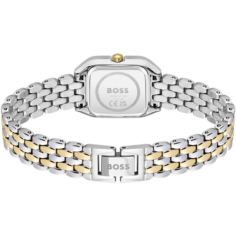 Montre BOSS modern classic femme bracelet acier inoxydable bicolore jaune - vue 3