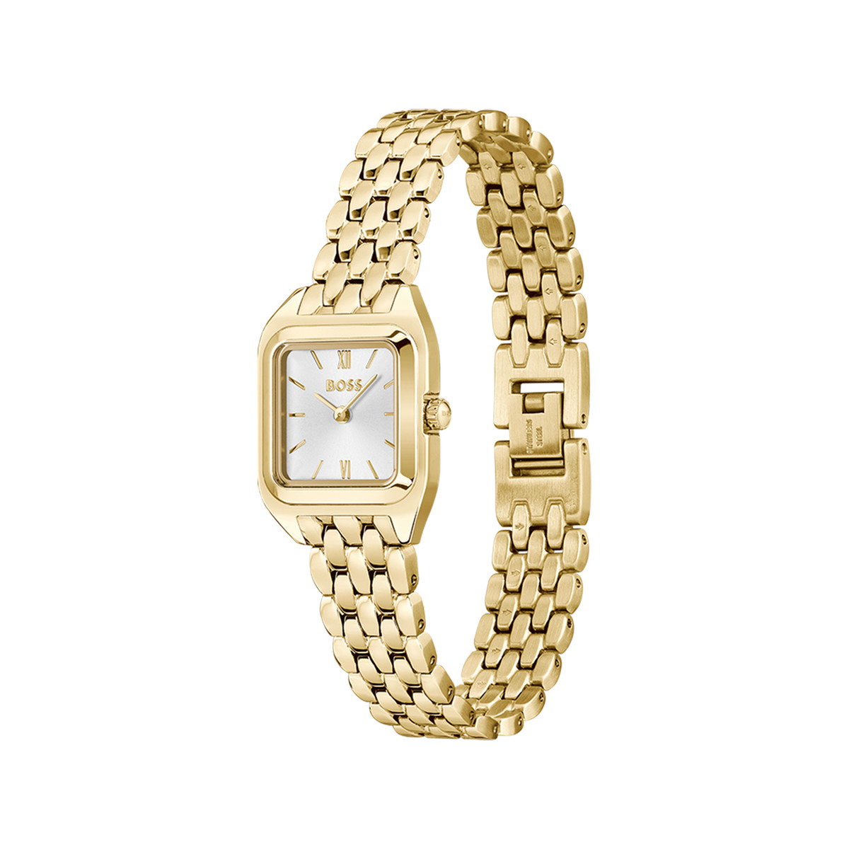 Montre BOSS modern classic femme bracelet acier inoxydable doré jaune - vue 2