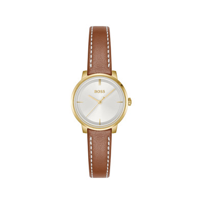 Montre BOSS modern classic femme bracelet cuir marron clair