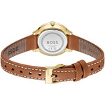 Montre BOSS modern classic femme bracelet cuir marron clair - vue 3