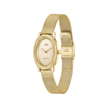 Montre LACOSTE parisienne femme bracelet acier inoxydable doré jaune