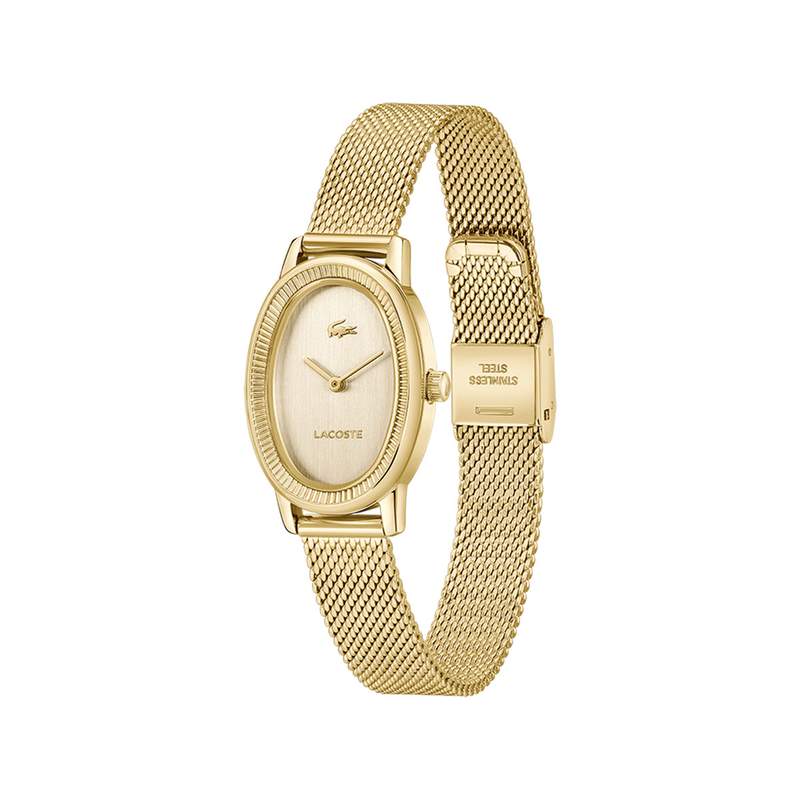 Montre LACOSTE parisienne femme bracelet acier inoxydable doré jaune - vue 2