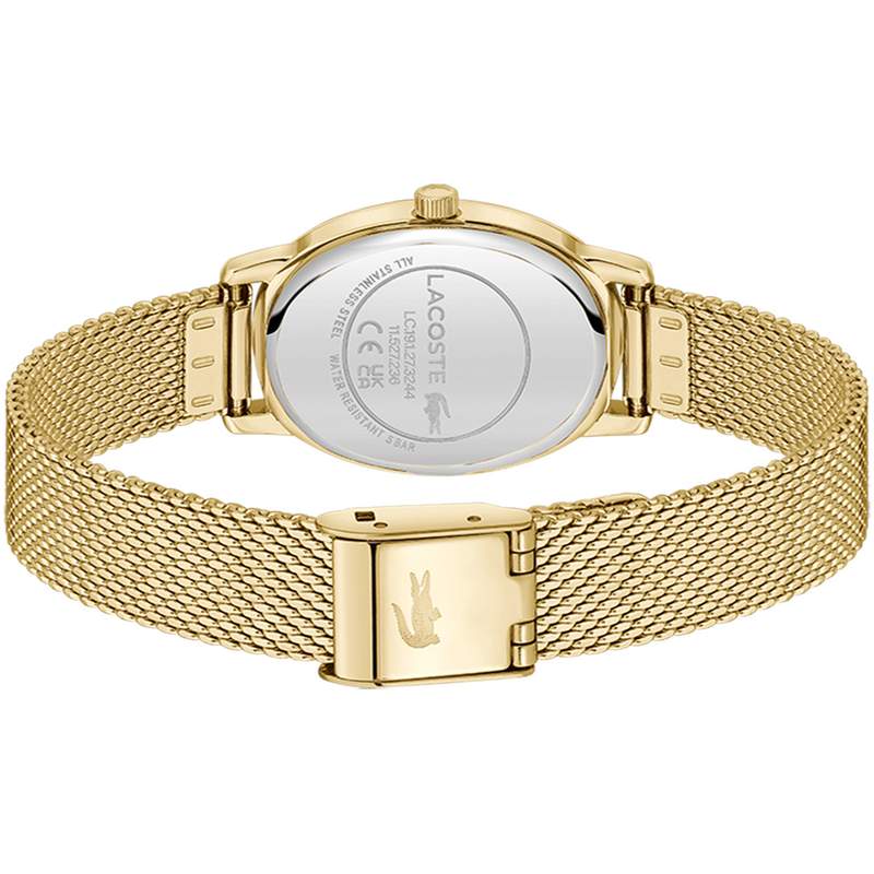 Montre LACOSTE parisienne femme bracelet acier inoxydable doré jaune - vue 3