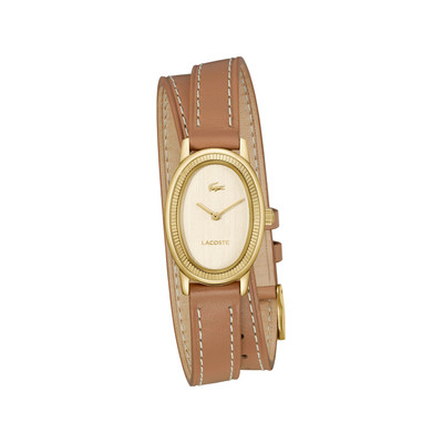 Montre LACOSTE parisienne femme bracelet cuir marron