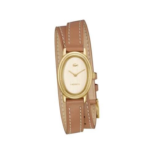 Montre LACOSTE parisienne femme bracelet cuir marron