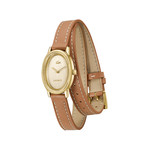 Montre LACOSTE parisienne femme bracelet cuir marron - vue 2